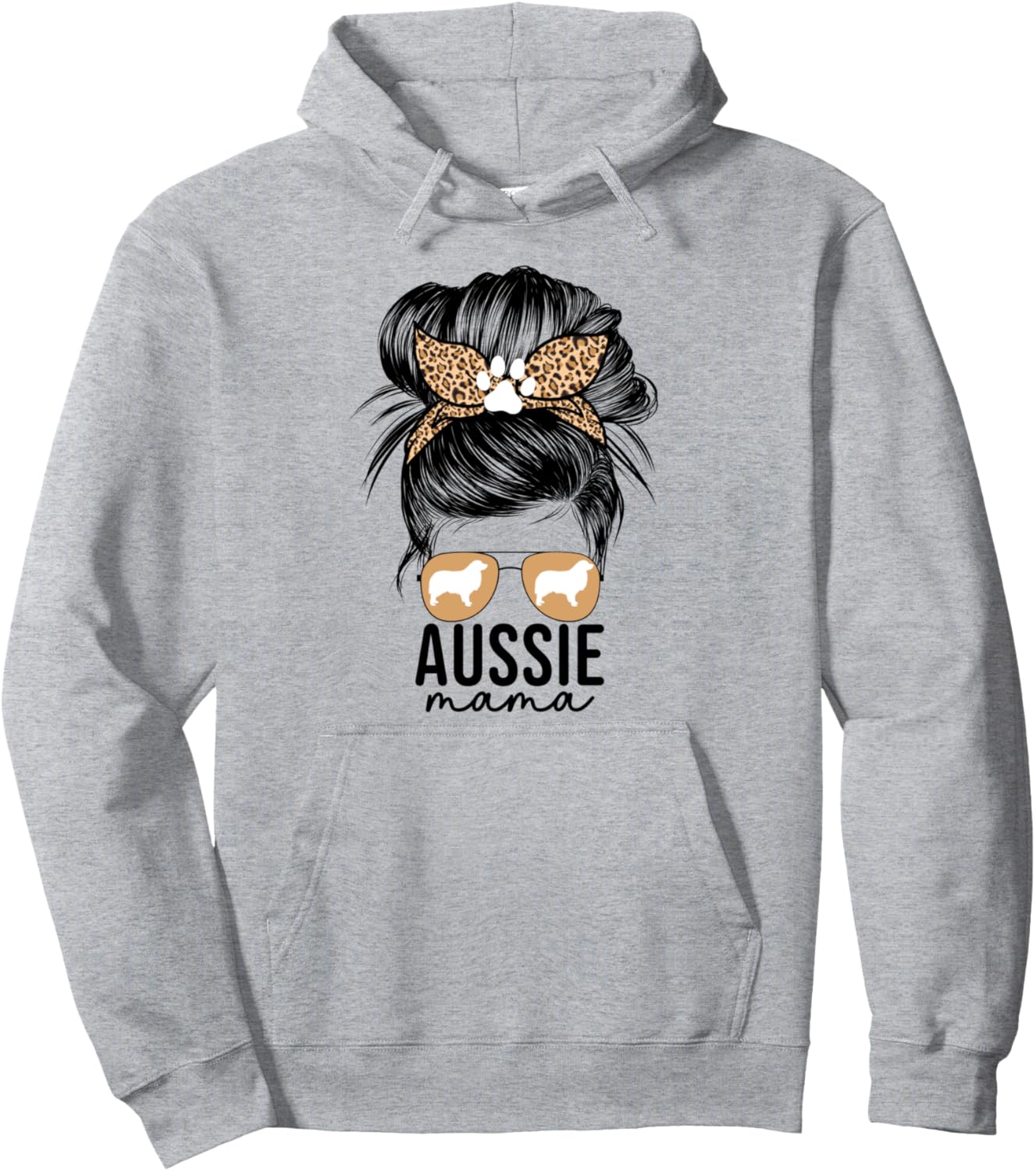 Aussie Mama For Women Blue Merle Australian Shepherd Dog Mom Pullover Hoodie