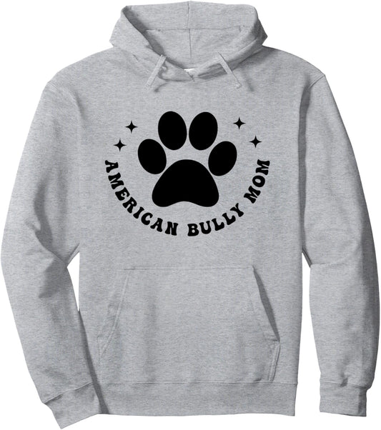 American Bully Mom Dog Mom Fur Mama Retro Groovy Pullover Hoodie