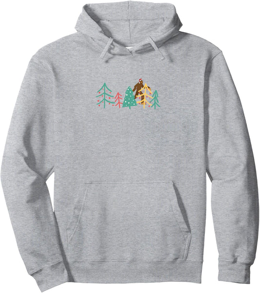 A Wintry Walk at Christmas With Bigfoot Pullover Hoodie