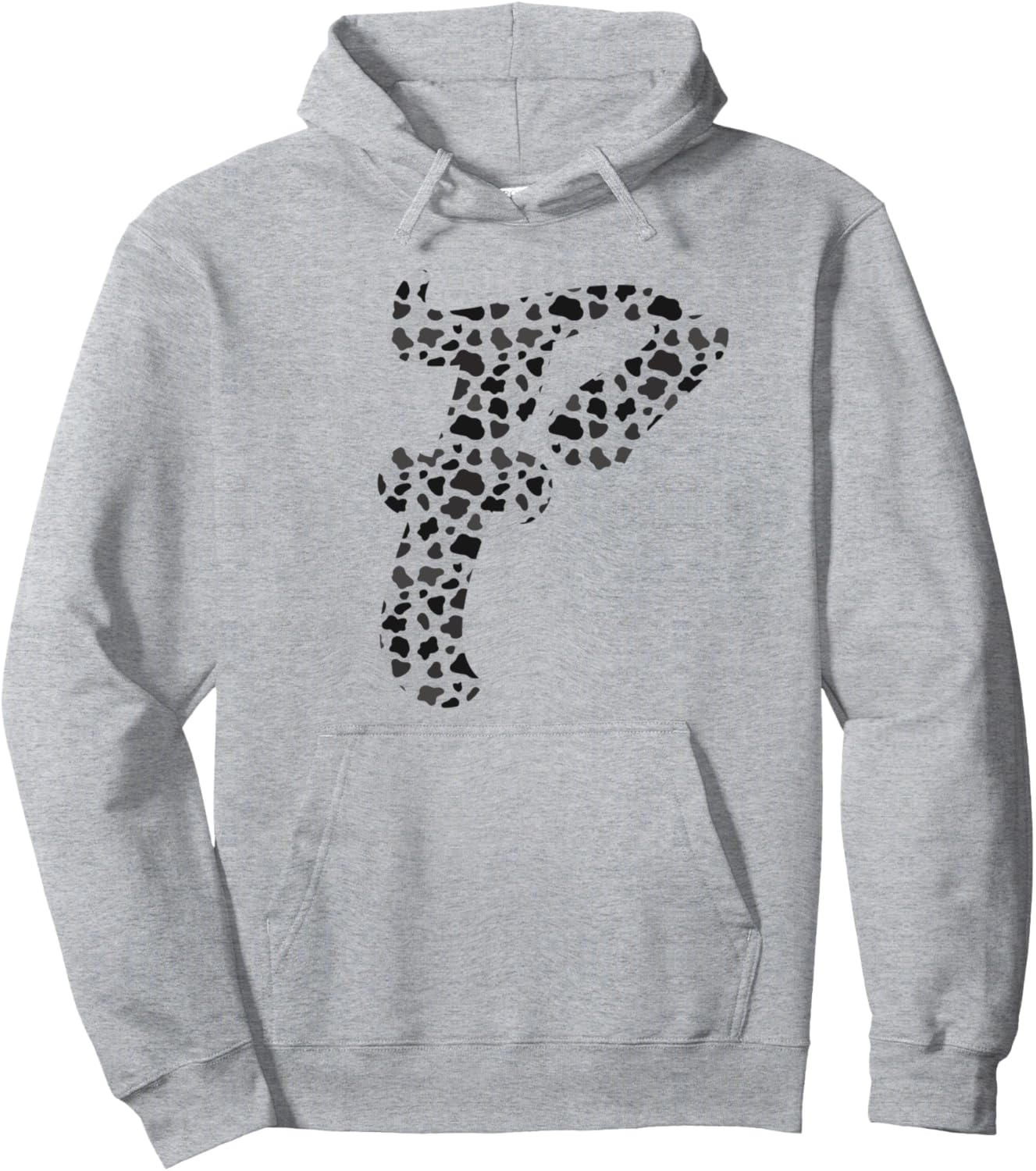 Animal Cow skin pattern Letter F monogram Adult Kids xmas Pullover Hoodie
