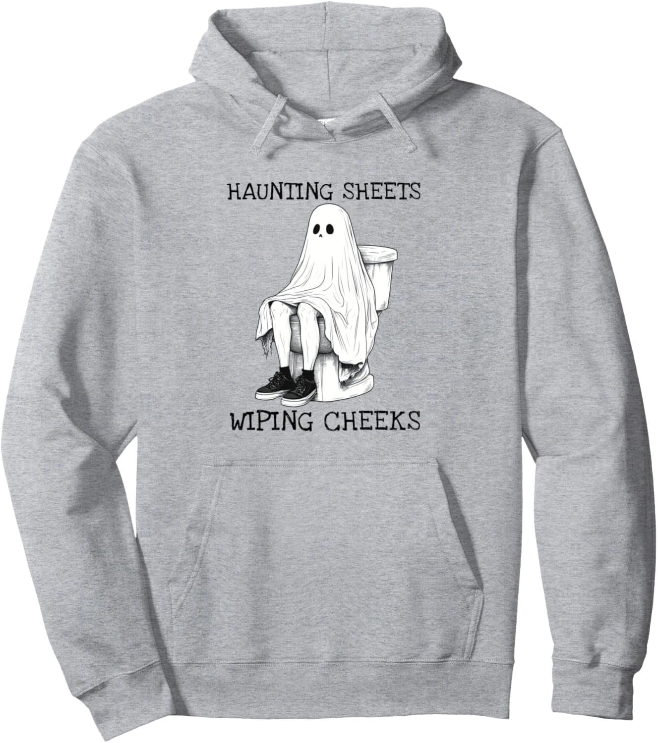 Ghost Haunting Sheets Wiping Cheeks Embarrassing Halloween Pullover Hoodie