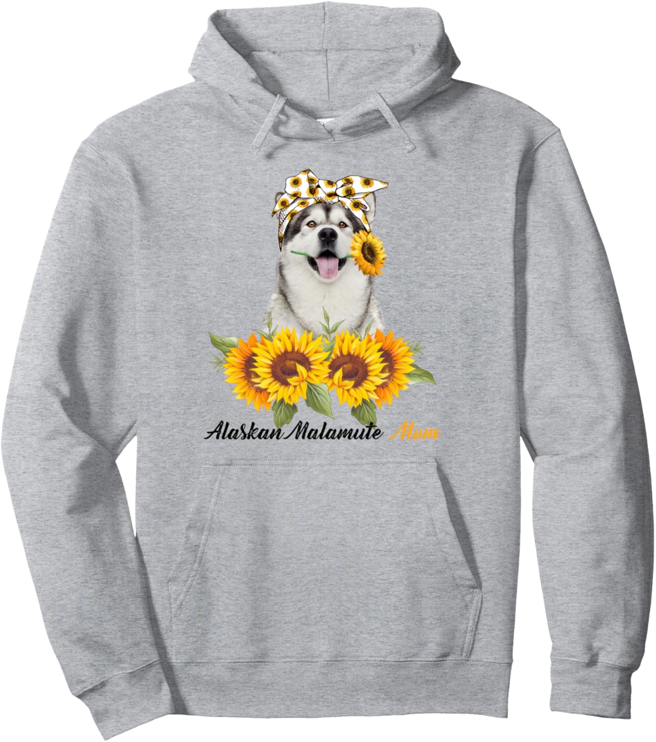 Alaskan Malamute Mom Sunflower Summer Dog Mom Mama Women Pullover Hoodie