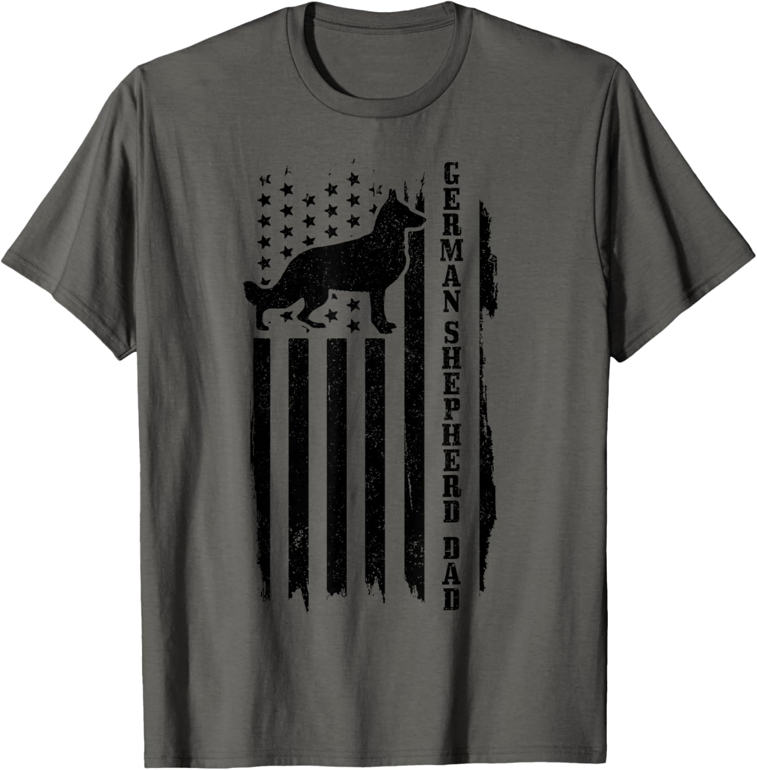 German Shepherd Dad Vintage Flag Patriotic Dog T-Shirt