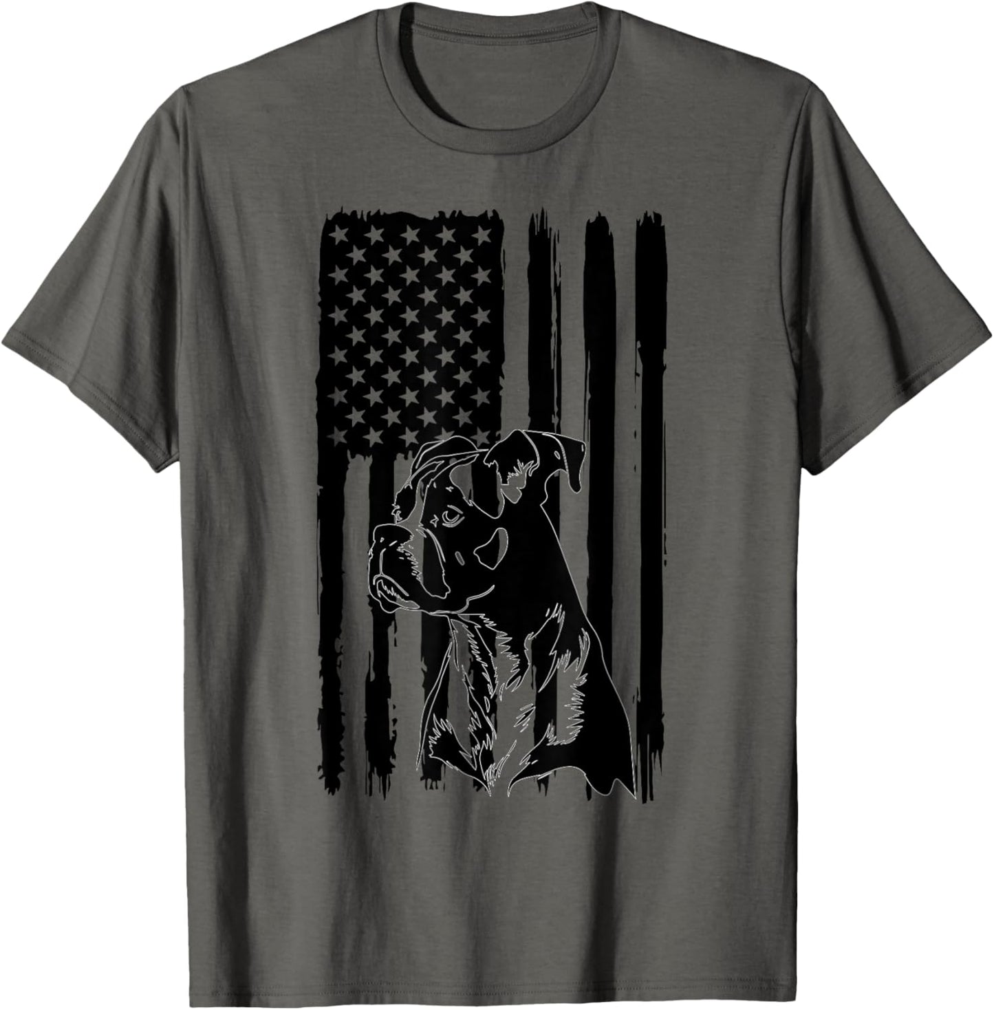 American Flag USA Patriot Boxer dog dad T-Shirt