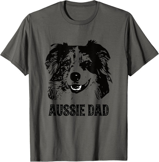 Aussie Dad - Australian Shepherd Dog Dad T-Shirt for Men