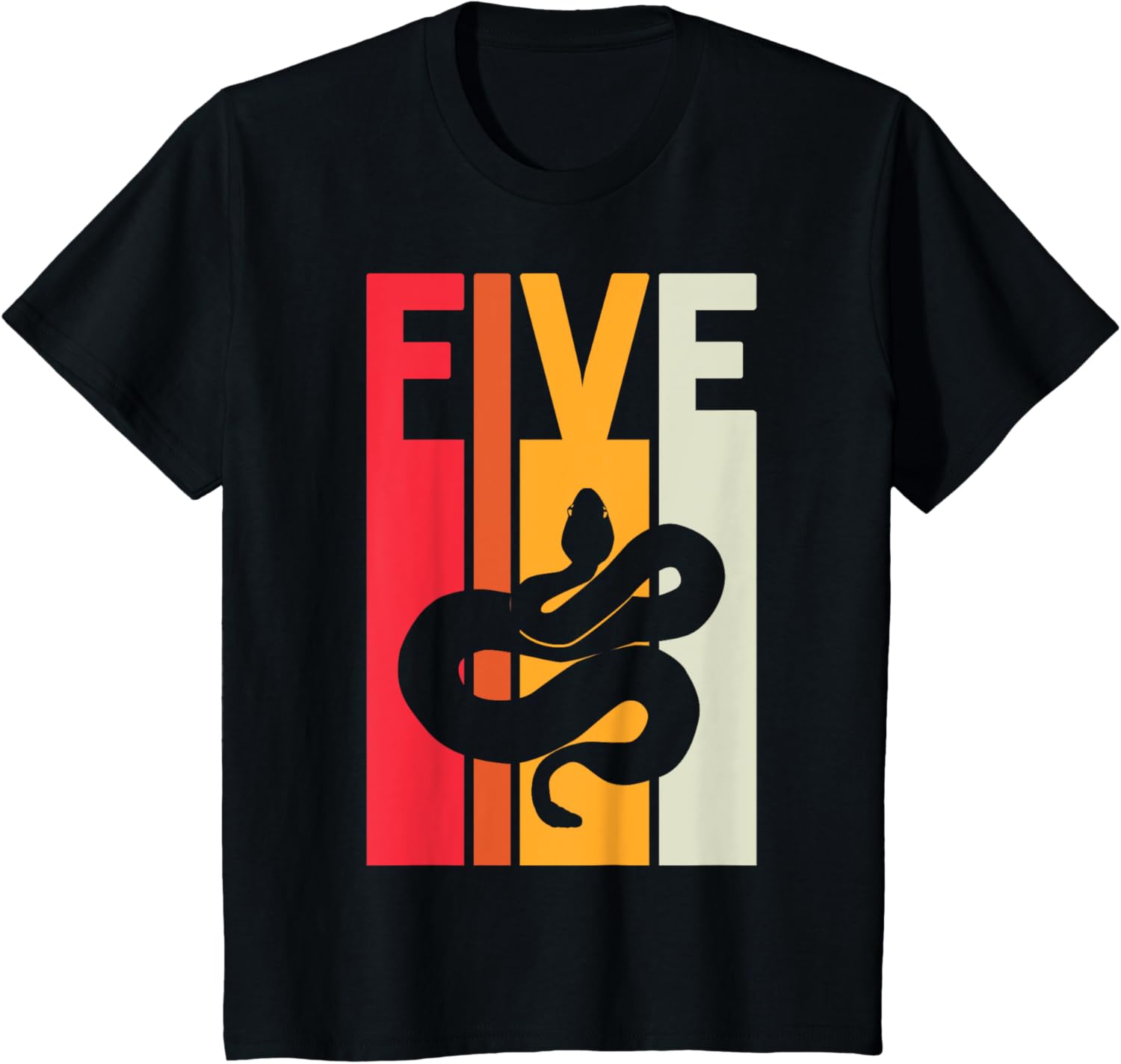 5th Birthday Vintage Snake Lover Pet Reptile 5 Years Old T-Shirt
