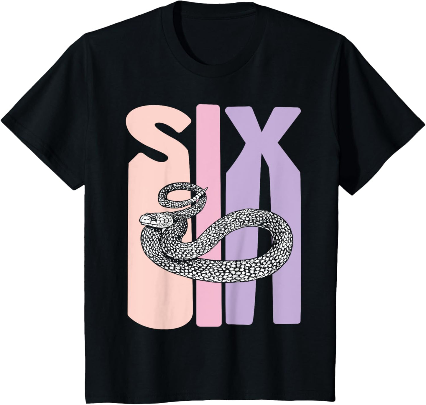 6th Birthday Girl Snake Lover Pet Reptile 6 Years Old T-Shirt