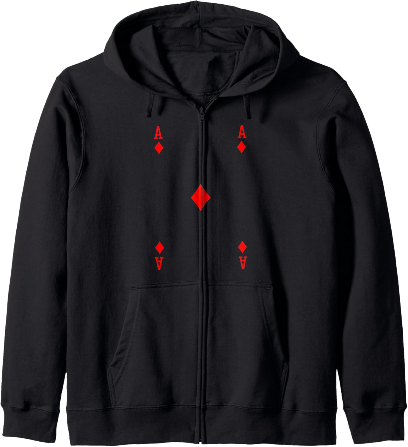 Ace of Diamonds Shirt Funny Halloween Costume | Poker Player Zip Hoodie