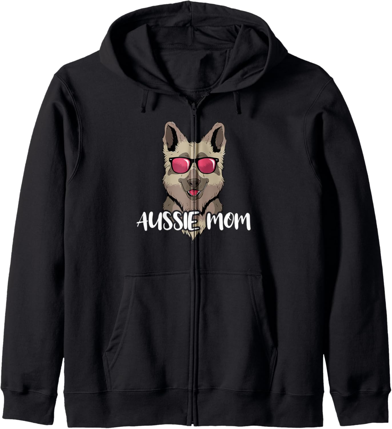 Australian shepherd Dog Mom Aussie Fur Parents Dog Lovers Zip Hoodie