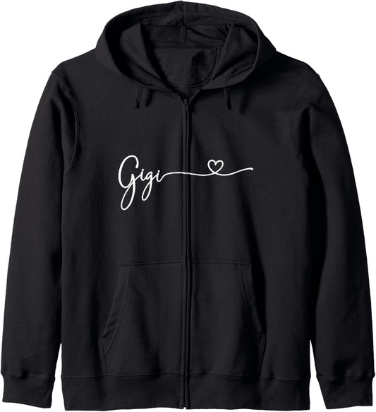 Gigi For Grandma Women Christmas Mother's Day Birthday Zip Hoodie