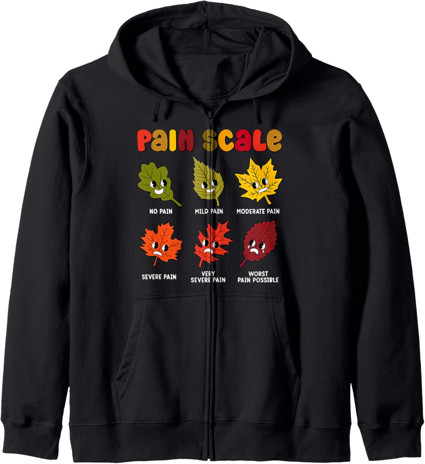 Autumn Leaves Pain Scale Trauma Nurse Triage Halloween Fall Zip Hoodie