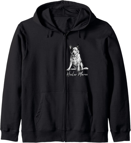 Australian Cattle Dog Mama Blue Heeler Mom Cattle Dog owner Zip Hoodie