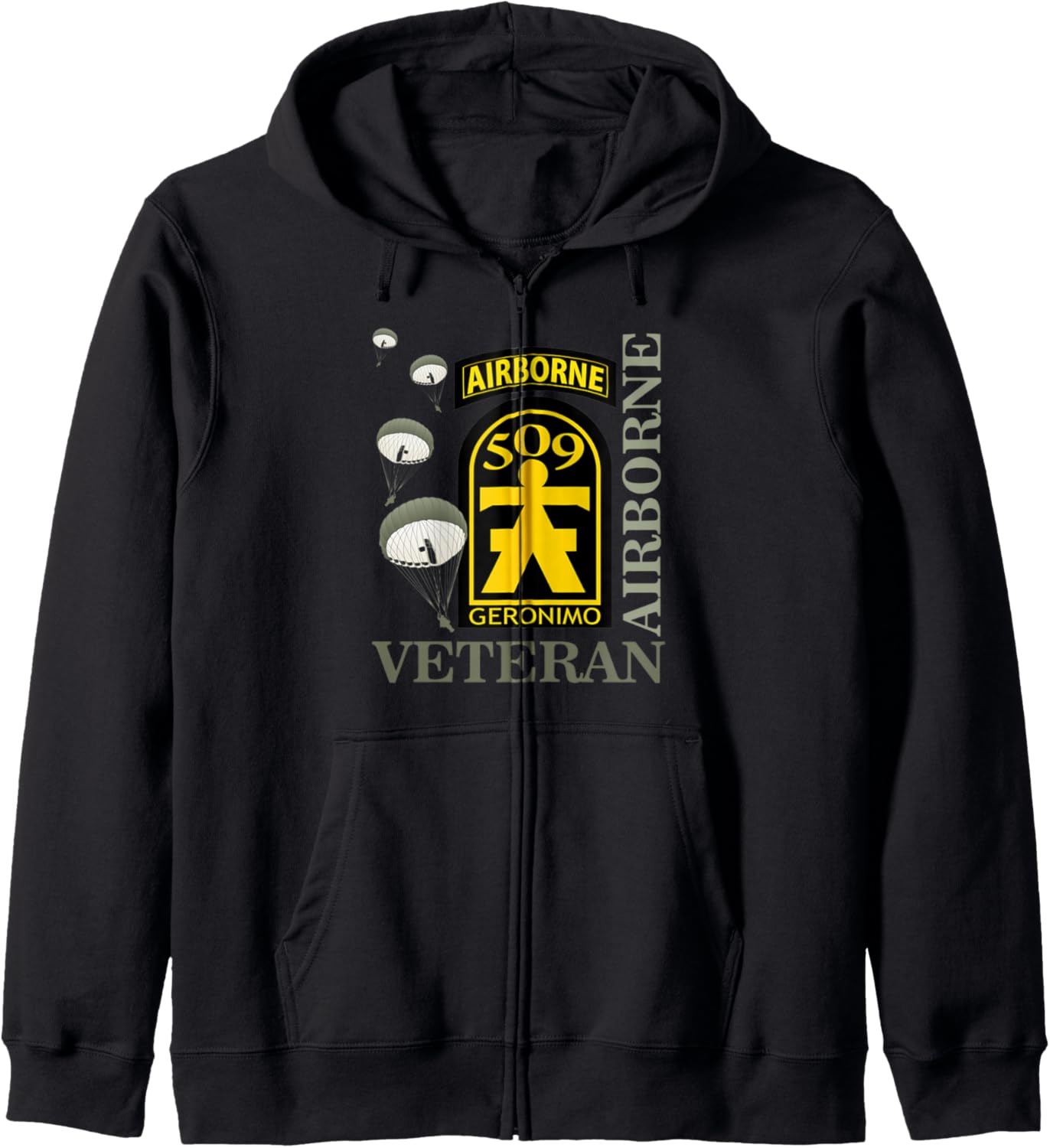 509th Parachute Infantry Regiment Airborne Veteran Christmas Zip Hoodie