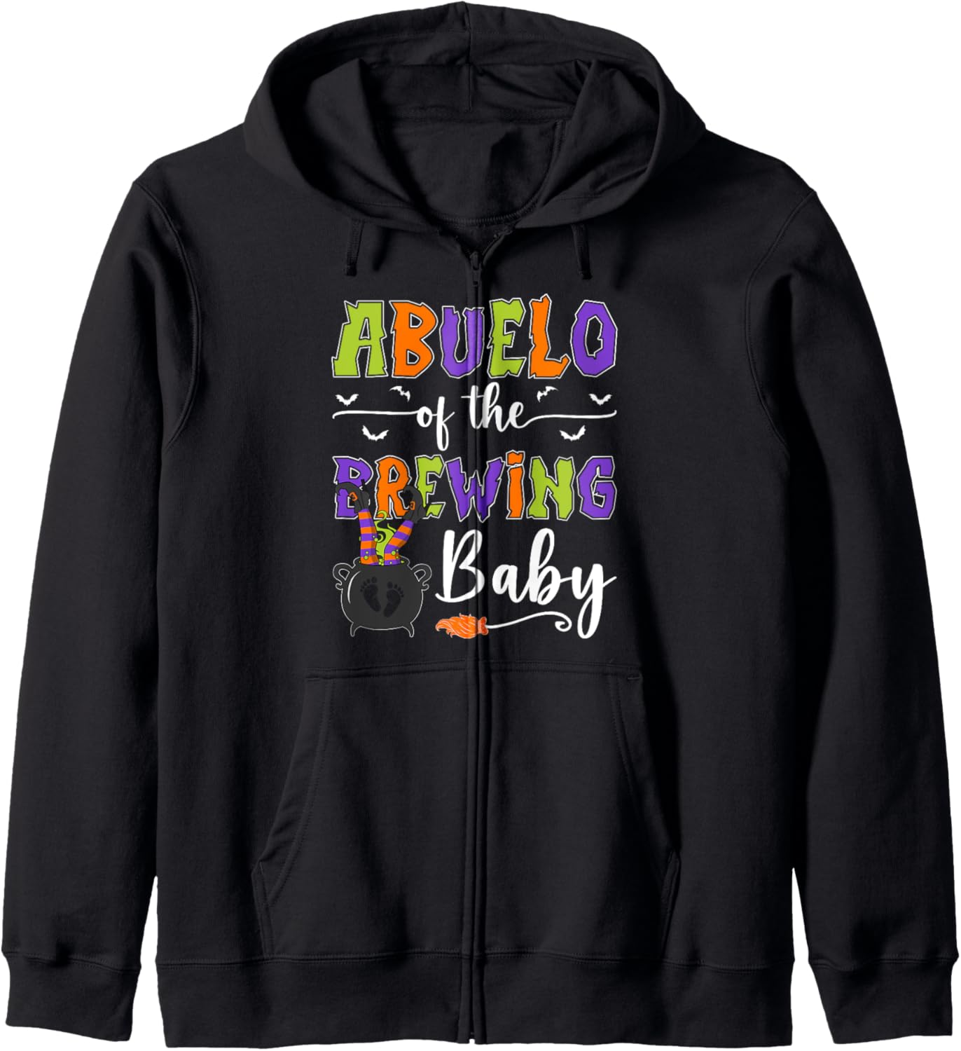 Abuelo Of The Brewing Baby Halloween Witch Baby Shower Zip Hoodie