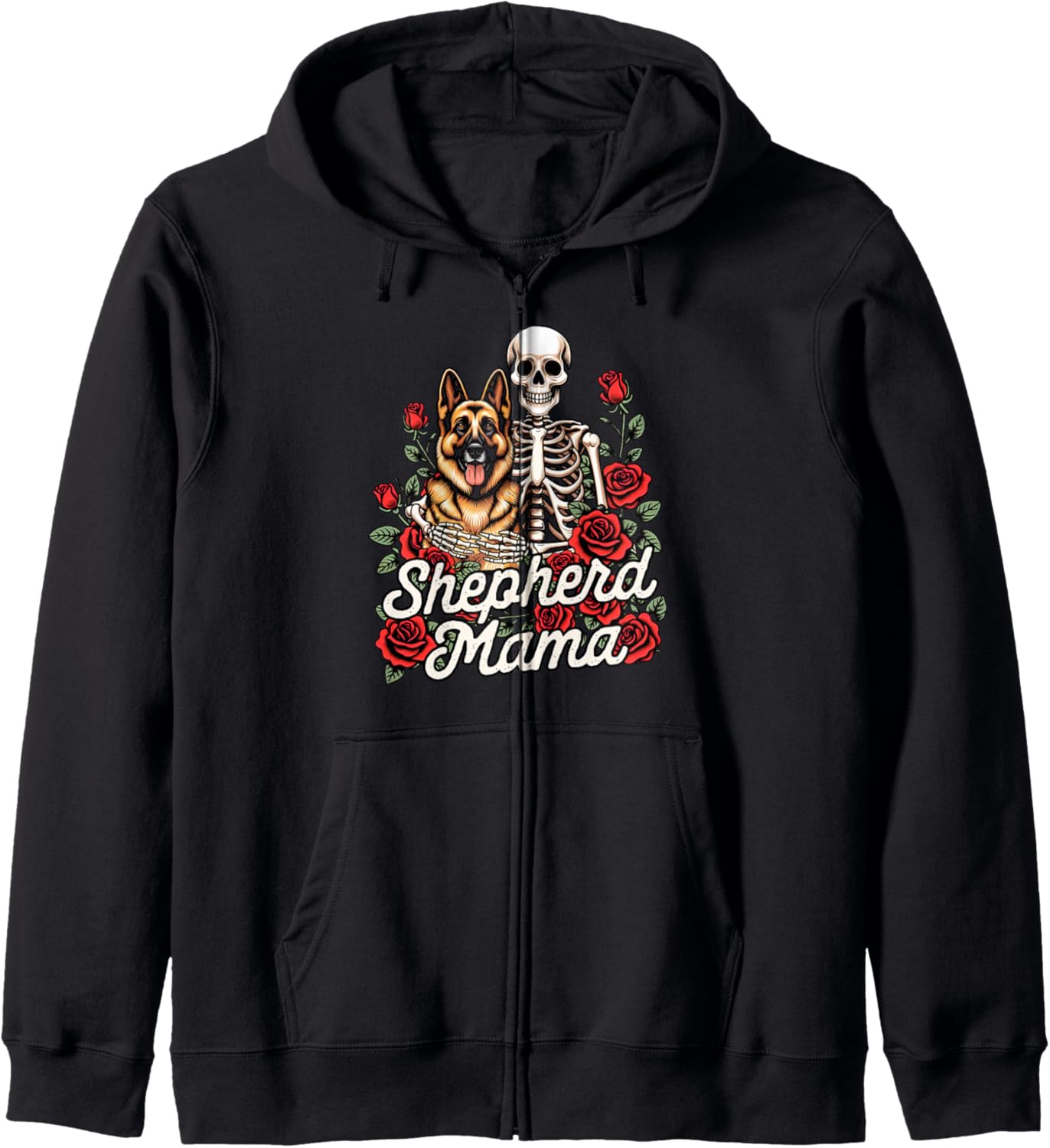 German Shepherd Mom Dog Mom Dog Mama Skeleton Shepherd Mama Zip Hoodie