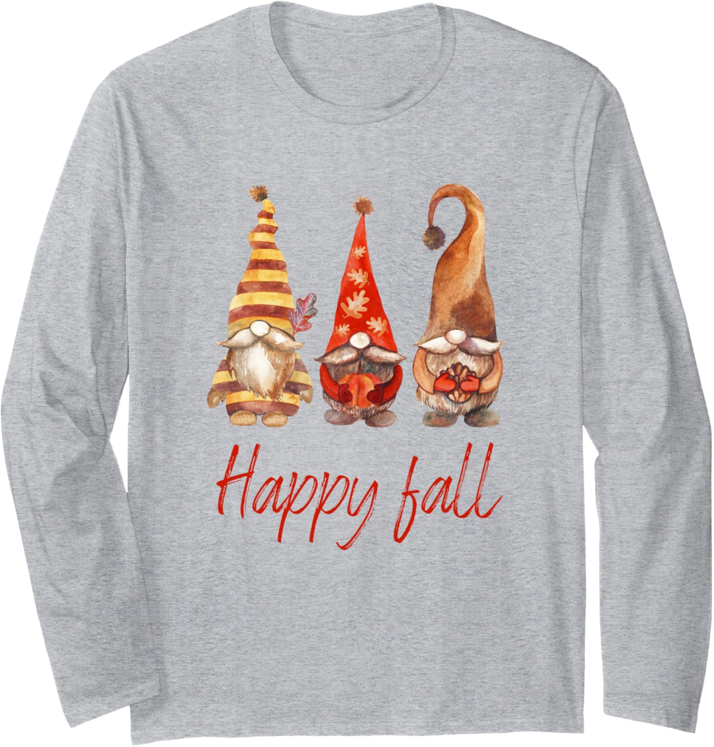 Autumn Gnome Gift Men Women Kids Thanksgiving Fall Gnome Long Sleeve T-Shirt