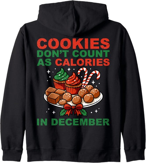 Cookies Don't Count As Calories Christmas Santa Xmas Family Zip Hoodie