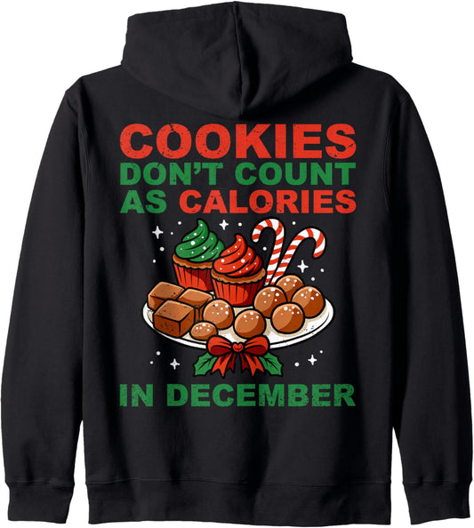 Cookies Don't Count As Calories Christmas Santa Xmas Family Zip Hoodie