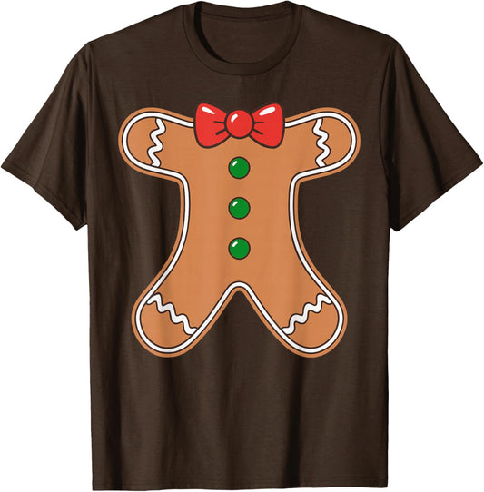 Gingerbread Man Shirt Adult Kids Men Women Cookie Costume T-Shirt