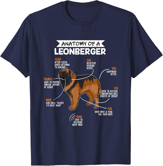 Anatomy Of A Leonberger Dog Funny Dog Lover Gift T-Shirt for Men Women Girls Kids