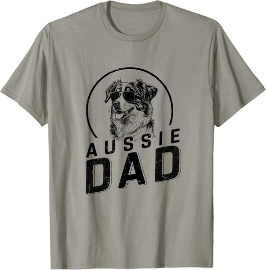 Aussie Dad Dog Owner Gifts for Men Funny Dog Dad Christmas T-Shirt