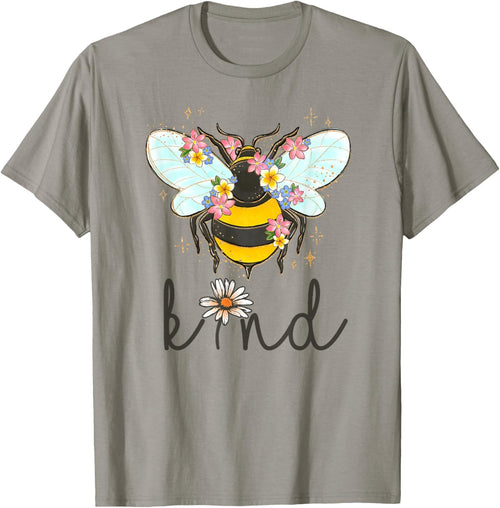 Cool Bee Kind Shirt Flower Funny Bumble Bee Women Girls T-Shirt