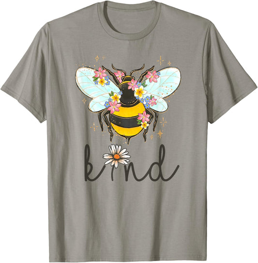 Cool Bee Kind Shirt Flower Funny Bumble Bee Women Girls T-Shirt