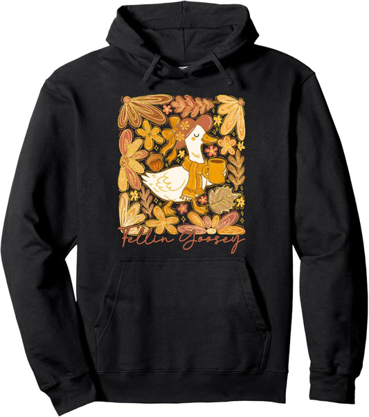Autumn Goose Pumpkin Fellin Goosey Fall Autumn Thanksgiving Pullover Hoodie