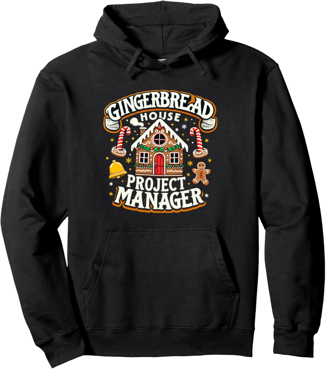 Gingerbread House Project Manager Xmas Decorating Cookies Pullover Hoodie