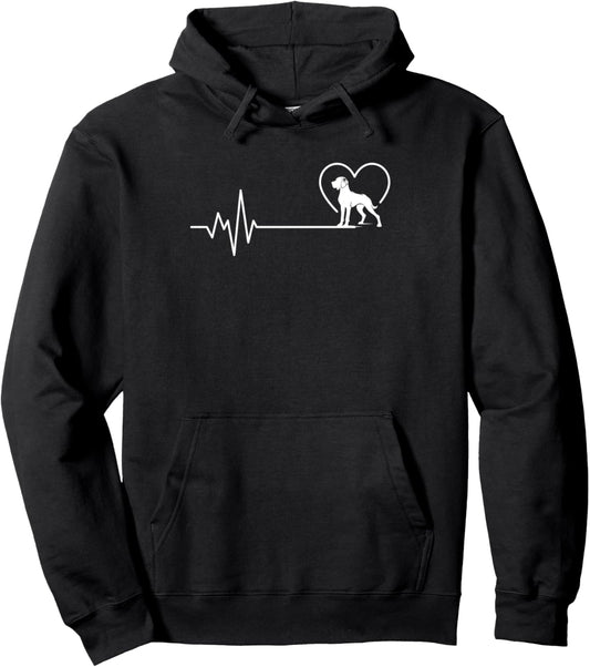 German Shorthaired Pointer Heartbeat GSP Mom Dad Dog Lovers Pullover Hoodie