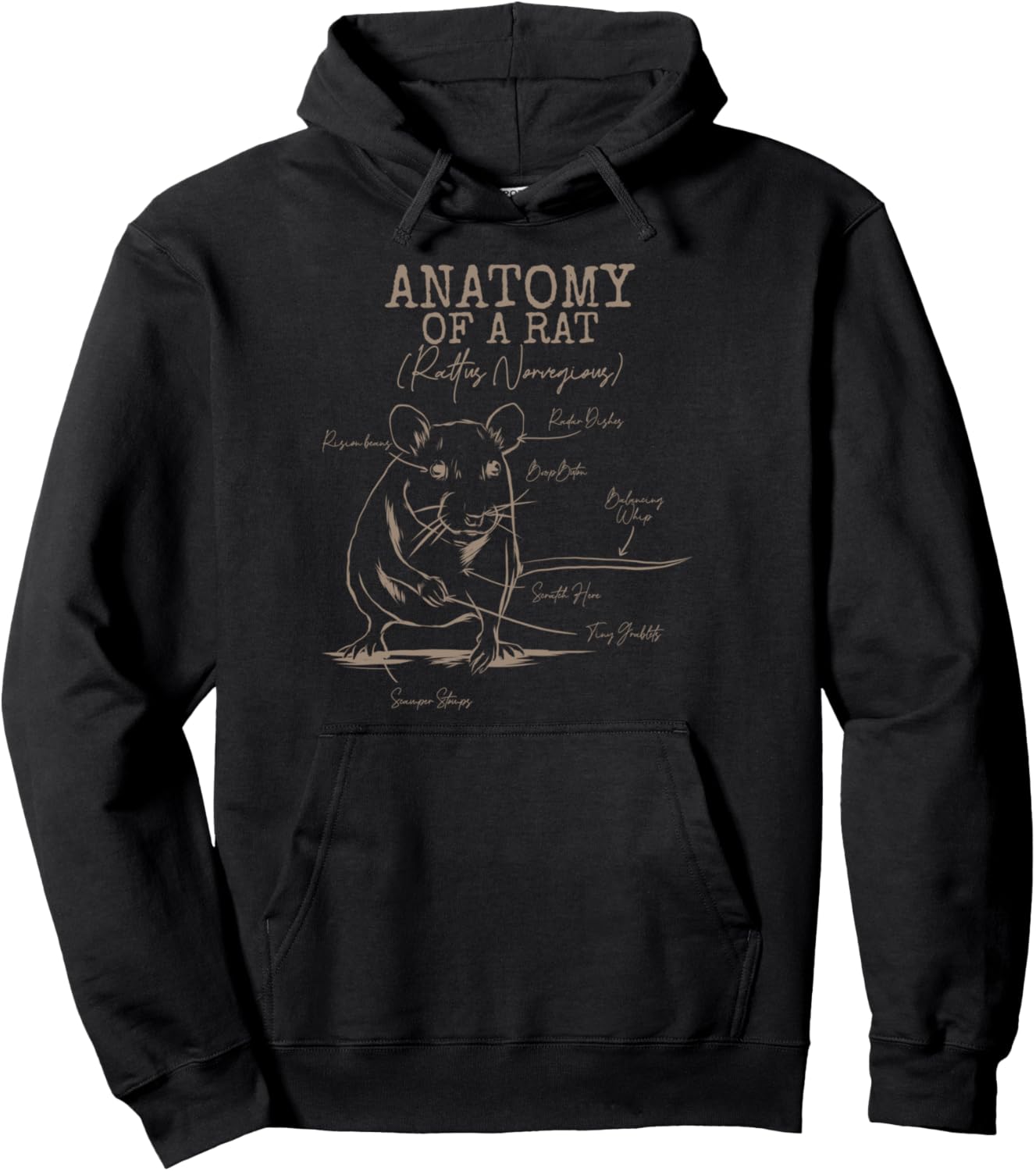 Anatomy of Rat T-shirt for rat lovers and pet rat owners Pullover Hoodie