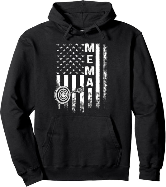 Archery Mema America Flag Vintage Christmas Xmas Pullover Hoodie