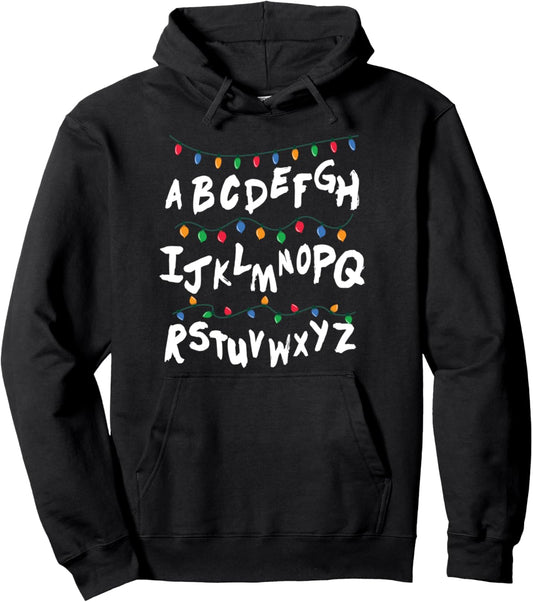 Alphabet Christmas Lights Stranger Pullover Hoodie