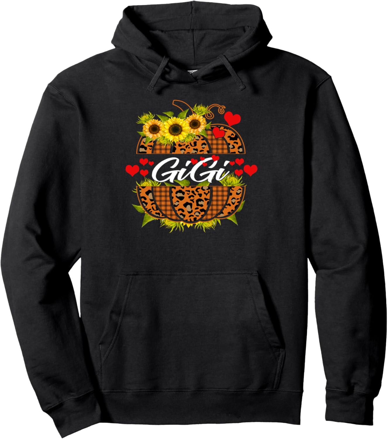 Gigi Leopard Plaid Pumpkin Family Matching Thanksgiving Day Pullover Hoodie