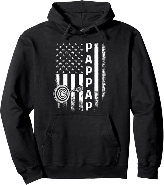 Archery Pappap American Flag Vintage Christmas Xmas Pullover Hoodie