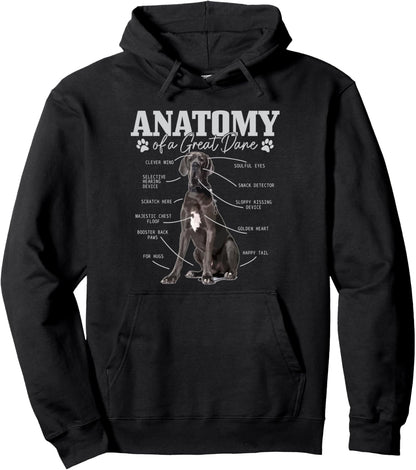 Anatomy Of A Great Dane Funny Cute Dog Mom Dad Pullover Hoodie