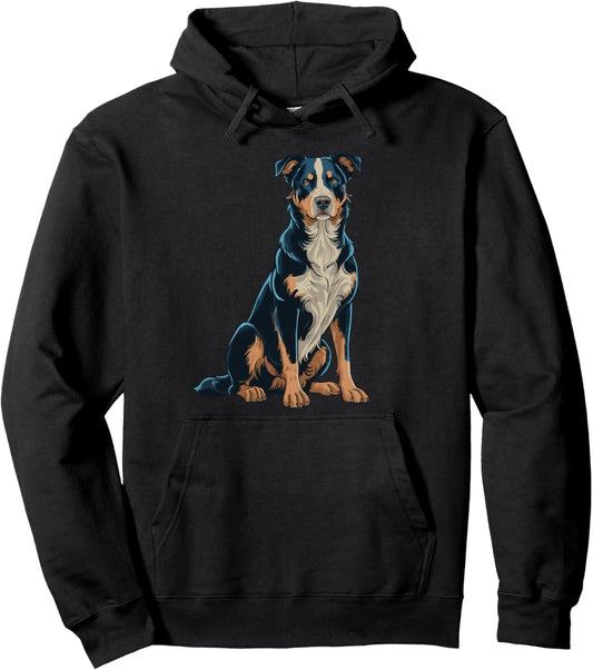 Australian Cattle Dog Blue Red Heeler Sitting Pet Dog Lover Pullover Hoodie