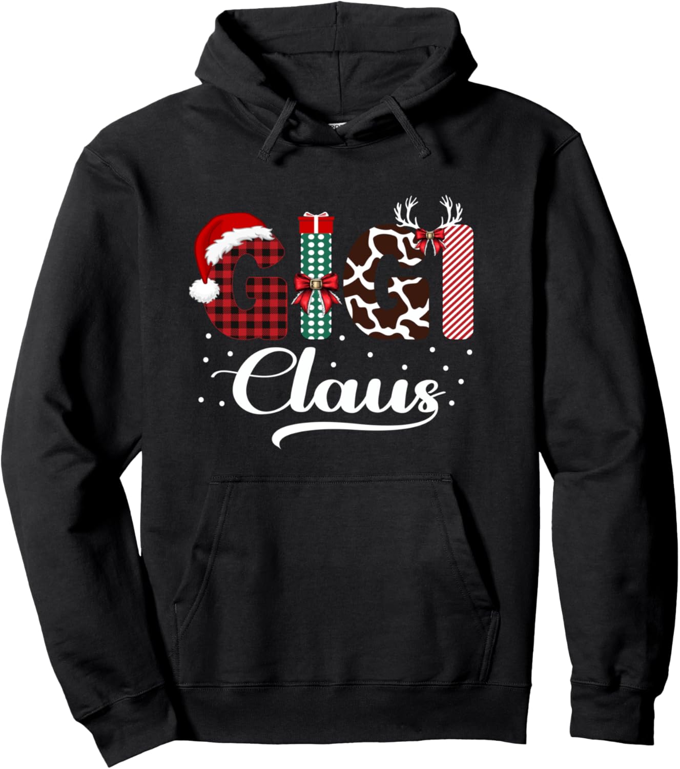 Gigi Claus Christmas Lights Family Matching Xmas Pajamas Pullover Hoodie
