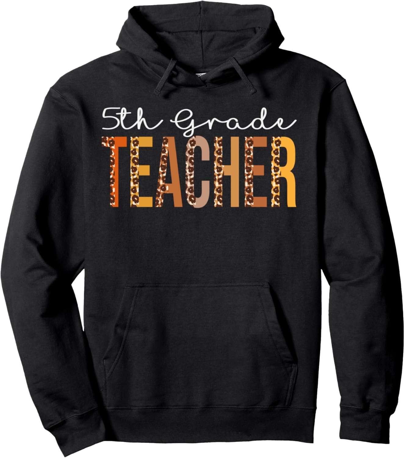 5th Grade Teacher leopard Fall Autumn Lovers Thanksgiving Pullover Hoodie