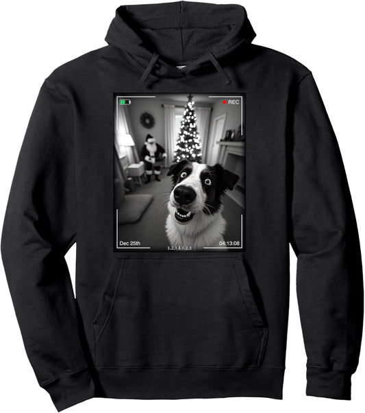 Australian Shepherd Catches Santa On Camera Xmas Pullover Hoodie