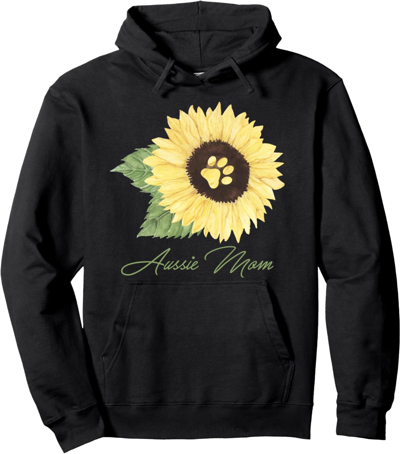 Aussie Mom Australian Shepherd Mama Dog Lover Sunflower Pullover Hoodie