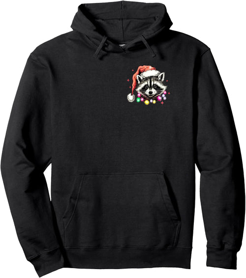 (2 SIDED) Sorry Santa I've Been Feral Christmas Raccoon Pullover Hoodie