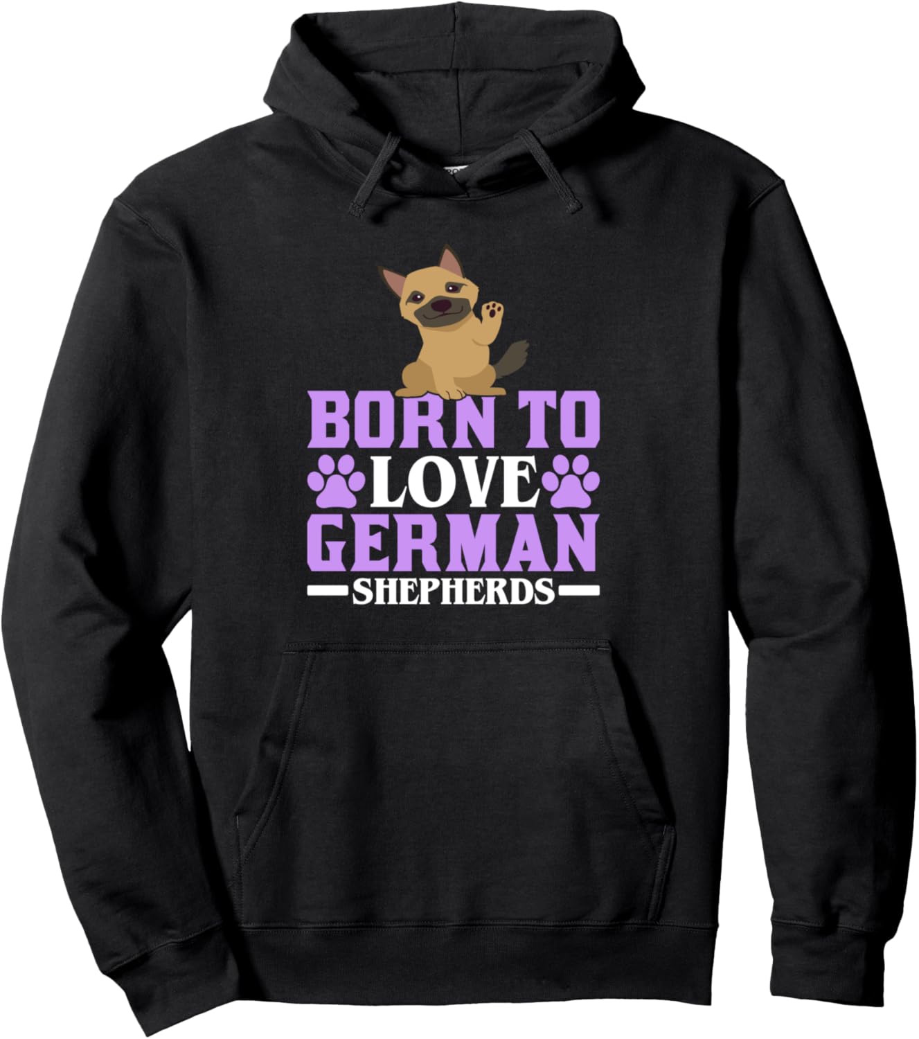 German Shepherd Dog Mom Fur Mama Womens Purple Pullover Hoodie