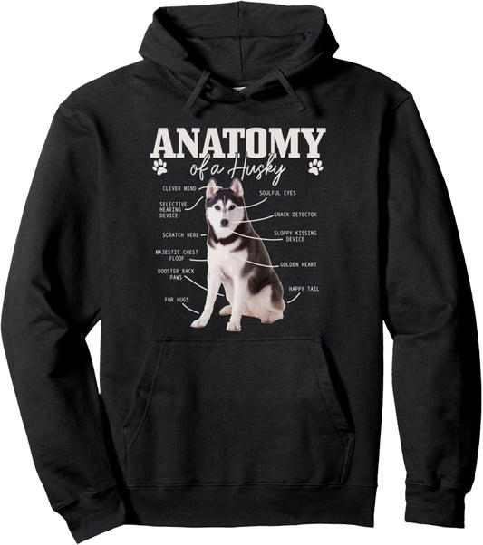 Anatomy Of A Siberian Husky Funny Cute Dog Husky Mom Dad Pullover Hoodie