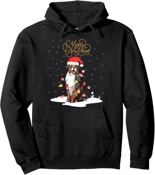 Australian Shepherds Merry Christmas Aussie Xmas Christmas Pullover Hoodie
