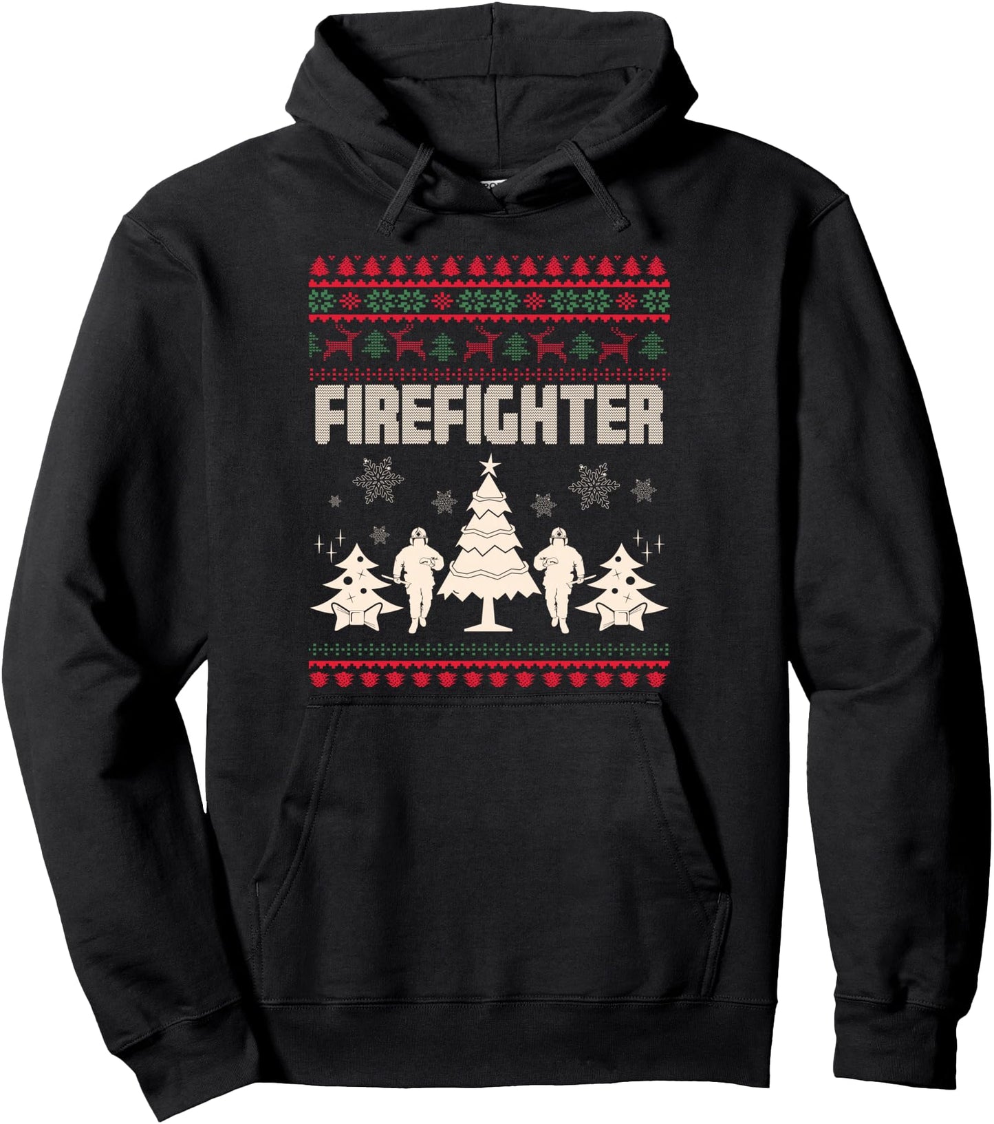 "FIREFIGHTER" Ugly Christmas Sweater Funny Pullover Hoodie