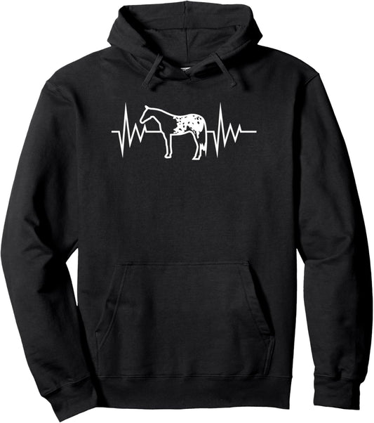 Appaloosa Heartbeat Horse Rider Pullover Hoodie