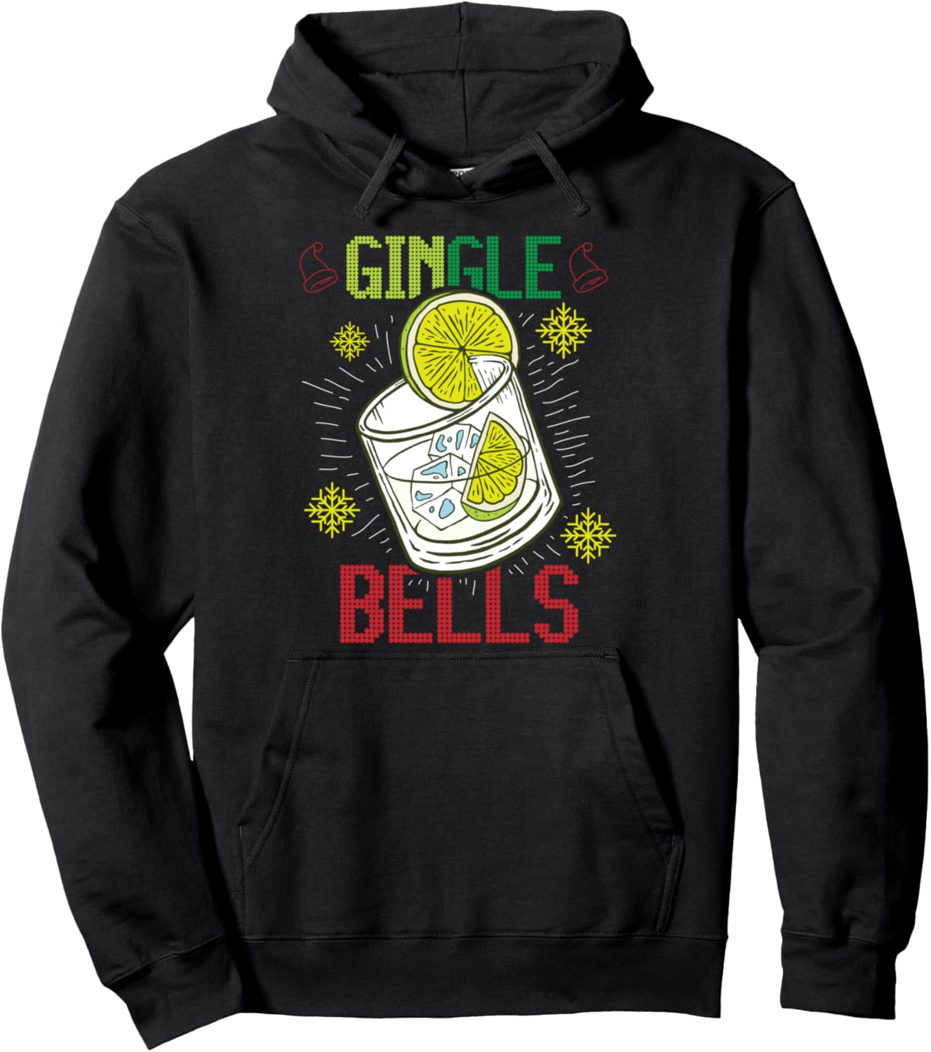 GINgle Bells Drinking Gin Tonic Ugly Christmas Sweater X-Mas Pullover Hoodie