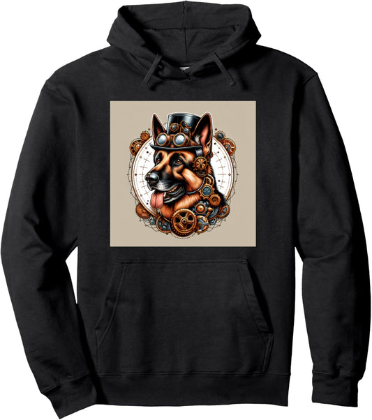German Shepherd Dog Steampunk Art Dog Lover Pet Owner Animal Pullover Hoodie