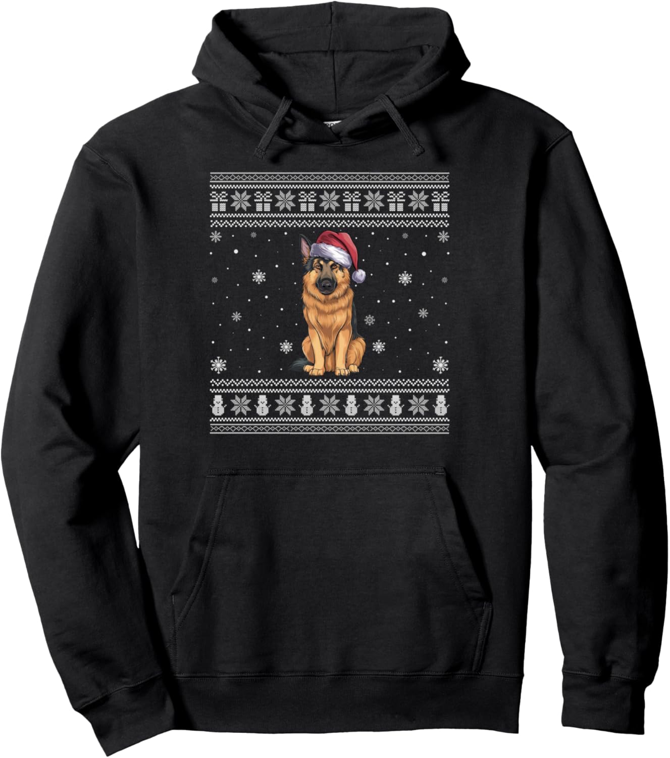 German Shepherd Dog Lovers Men Women Santa Ugly Xmas Sweater Pullover Hoodie